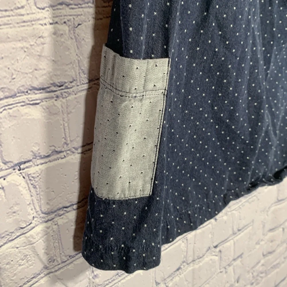 Tucker + Tate Girls Dress Polka Dot Blue Chambray Size 8 - Picture 3 of 6
